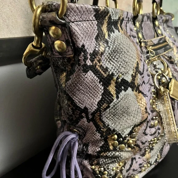 Coach Poppy Python Embossed Leather Bag - Picture 8 of 16